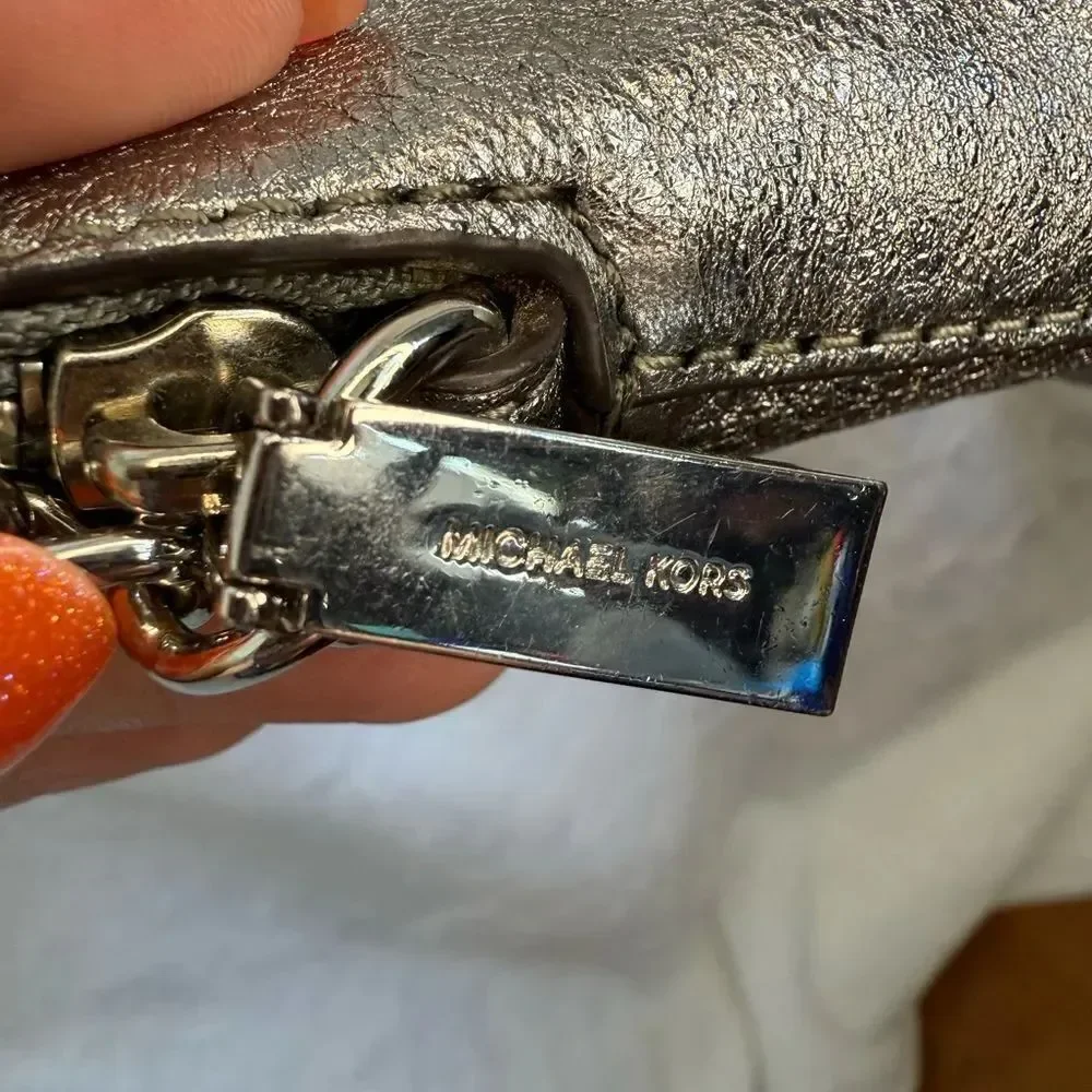 Michael Kors Silver Metallic Crossbody Bag